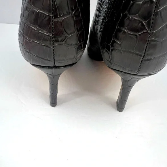 STEVE MADDEN LAVAN WOMEN’S BOOTS BROWN CROCODILE PRINT, UPPER LEATHER, SIZE 8.5 - Picture 6 of 16